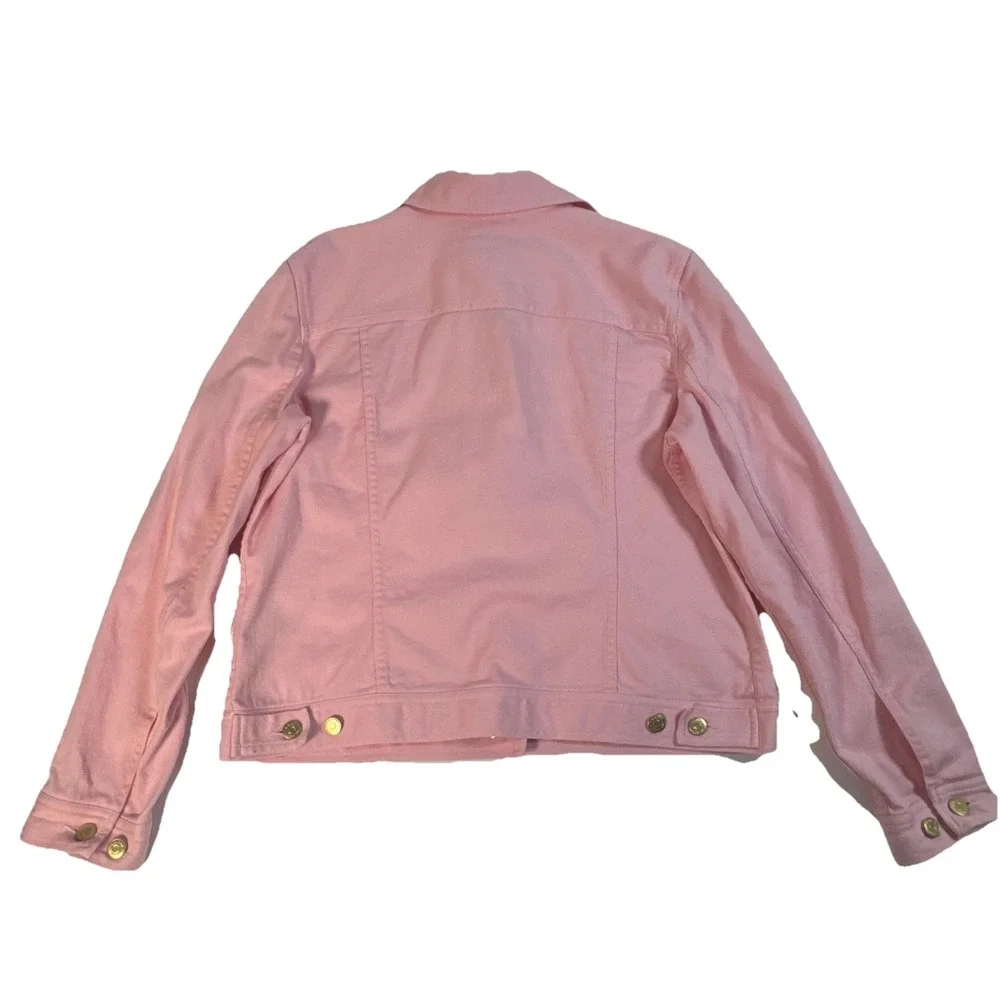 Lauren Ralph Lauren Jeans Company Pink Denim Jacket Colorful LRL Women's Large - Picture 10 of 10